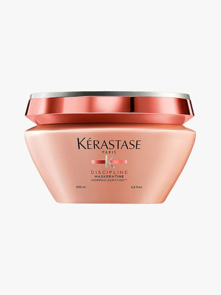 Kérastase Discipline Maskeratine in branded tub component on a light gray background